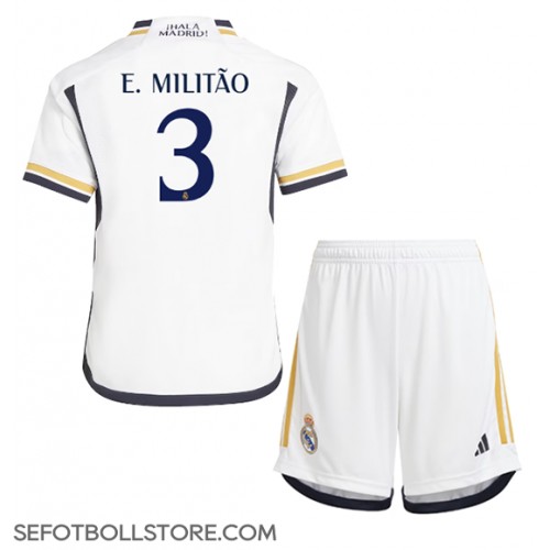 Real Madrid Eder Militao #3 Replika babykläder Hemmaställ Barn 2023-24 Kortärmad (+ korta byxor)